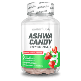 Ashwa Candy - 90 žuvacích tabliet strawberry twist - BioTechUSA Slovakia
