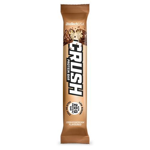 Crush od BioTechUSA je prémiová proteínová tyčinka. Nechajte sa zlákať hrubou čokoládovou polevou, chrumkavými vrstvami a mäkkou a krémovou plnkou vo vnútri!