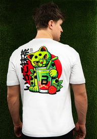 Limitovaná edícia unisex oversize trička (Jahoda - matcha) - BioTechUSA Slovakia