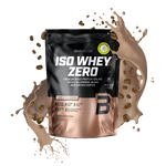 Prémiový srvátkový proteínový izolát Iso Whey Zero 2270 g od BioTechUSA, bez cukru, bez laktózy* a lepku, s Native Whey Isolate s extra pridanými BCAA. S kávou.